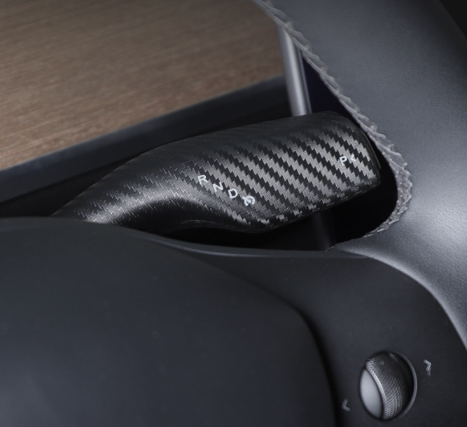 Carbon Fiber Shift Lever Cover for Tesla (Model Y/3) - Full Wrap Style