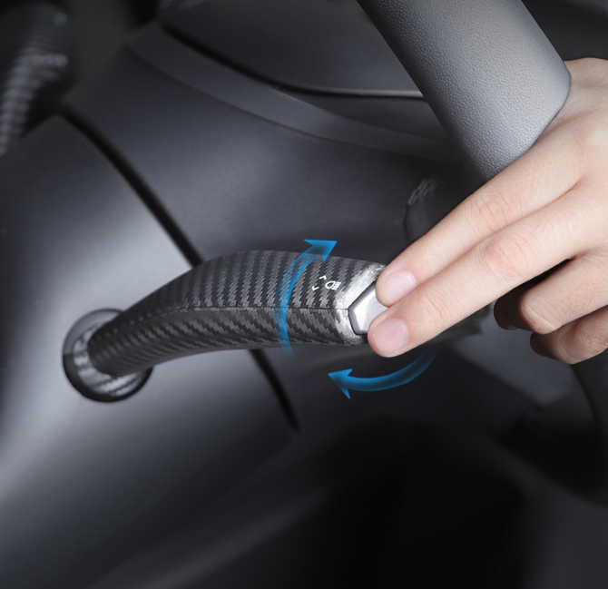 Carbon Fiber Shift Lever Cover for Tesla (Model Y/3) - Full Wrap Style