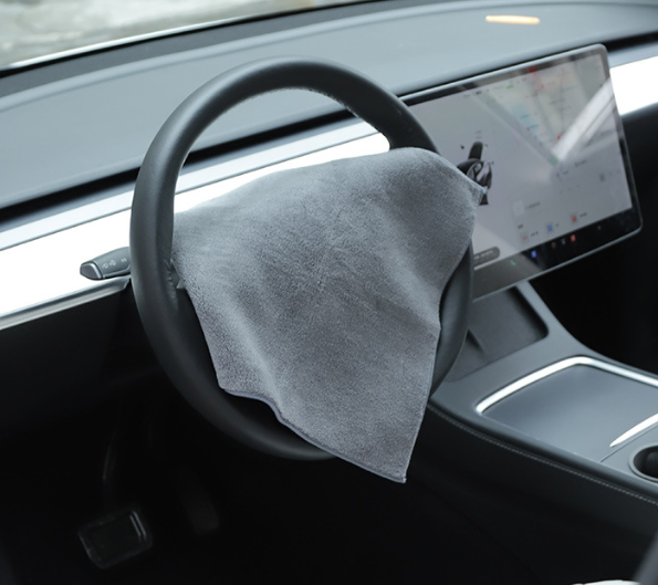 Premium Microfiber Towel for Tesla (Model Y/3) - Dual-Pile Cleaning Cloth