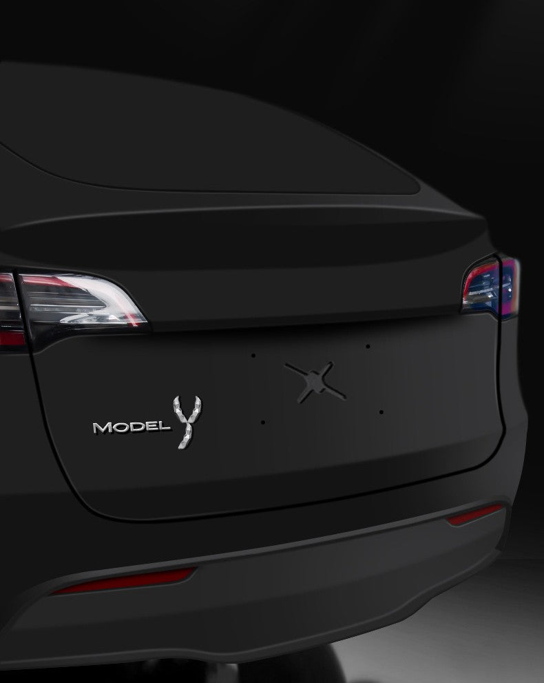 Custom Tesla Emblem Overlay (Model 3/Y Highland) - Creative Bean-Themed Design