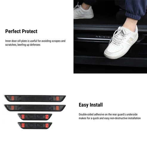 LED illuminated Welcome Pedal Door Sill Protector for Model Y / 3