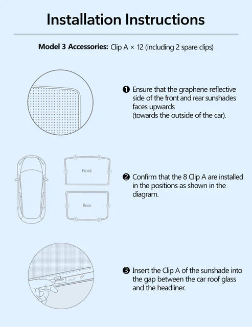 Roof Sunshade （Tesla Model Y）