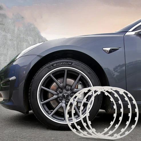 DuPont Nylon Wheel Rim Protectors for Tesla | 4-Piece Set | 2-Colors | Curb Rash Guard | Impact Resistant